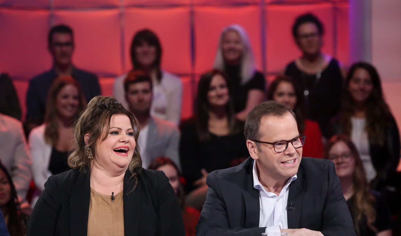 Geneviève Schmidt et Michel Charette sur le plateau de Tout le monde en parle